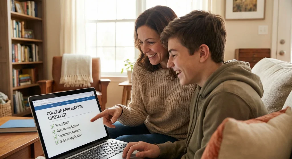 Mother and child finding best online jobs