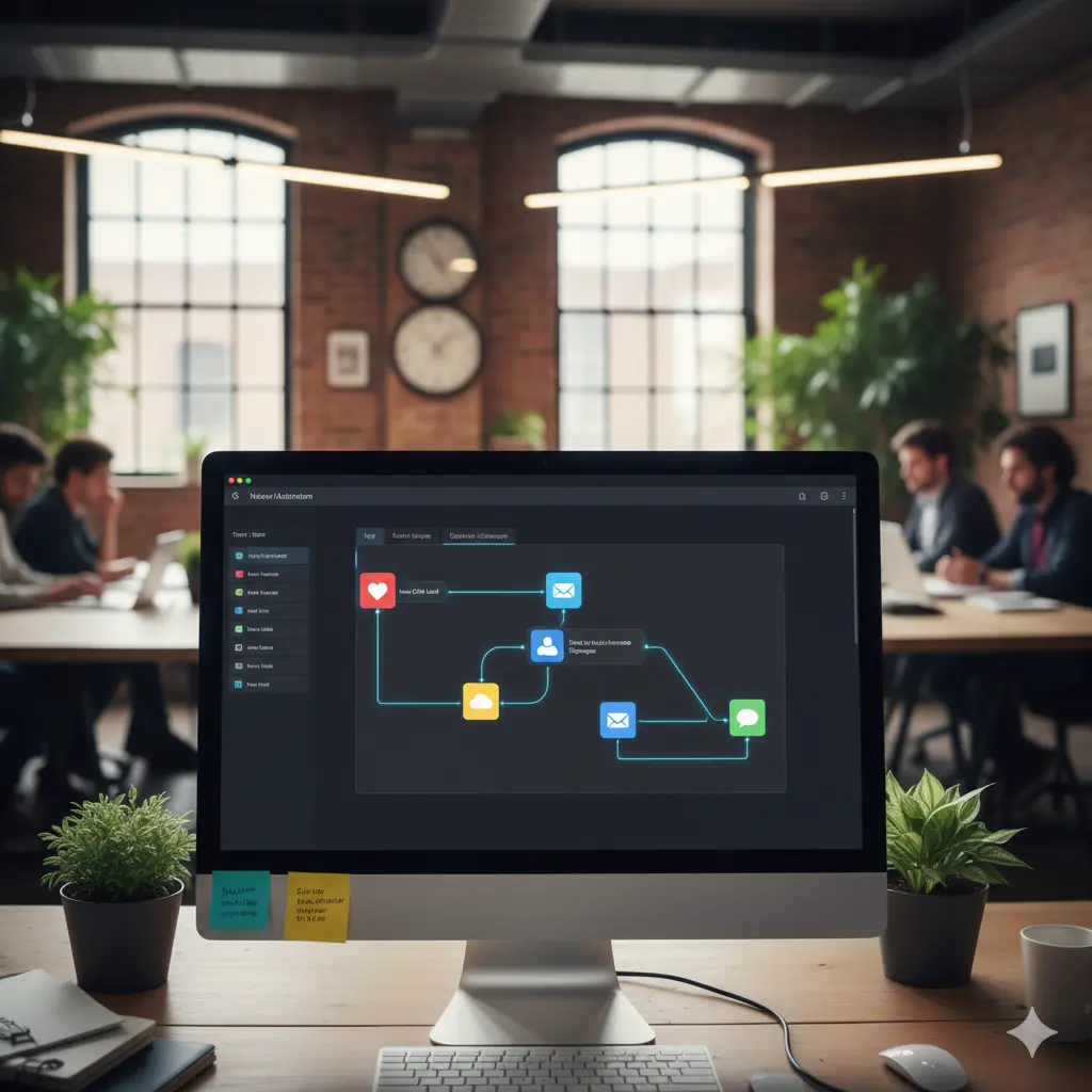 dashboard interface of workflow automation tools connecting multiple business applications