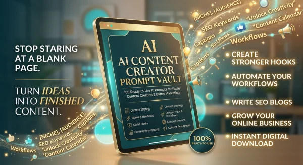 AI Content Creator Prompt Vault: 100 Ready-to-Use Prompts